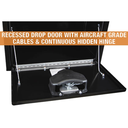 Buyers Products 1703350 Black Steel Underbody Truck Tool Box – 14 x 12 x 24 Inch - Truck Bed & Underbelly RV Storage Box, Locking T-Latch, Weather-Resistant, Heavy-Duty Flatbed Job Box, Made in USA