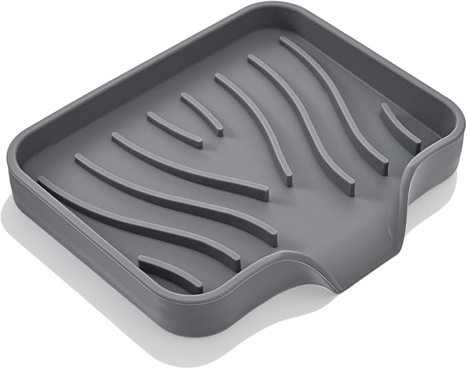 Grevosea Sponge Holder for Kitchen Sink, Silicone Dish Sponge Holder