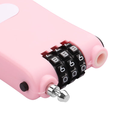 YAODHAOD Combination Cable Lock, Retractable Steel Cable Luggage Lock with 39inch Retractable Steel Cable 3 Digit Combination Lock Travel Bike Helmet Snowboard Lock（Pink）