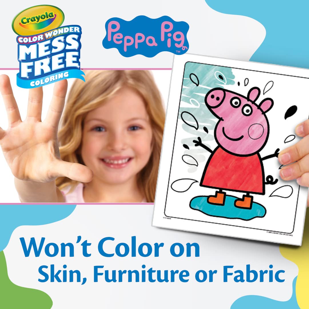 CRAYOLA Color Wonder - Peppa Pig Mess-Free Colouring Book (Includes 18 Colouring Pages & 5 Magic Color Wonder Markers) Packaging may vary