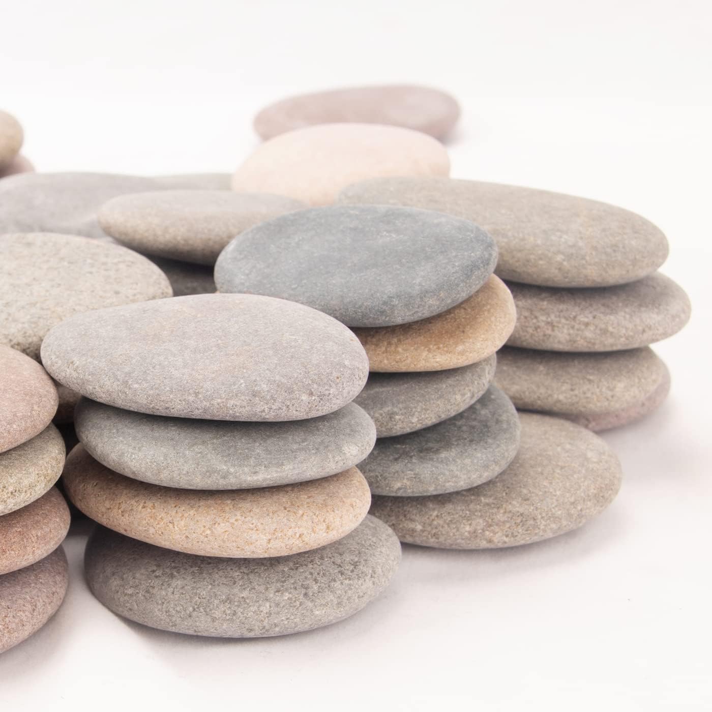About 100 Pcs Painting Rocks, 2.2"-3.5", Flat, Smooth - River, Craft, DIY Stones, 18 Pounds