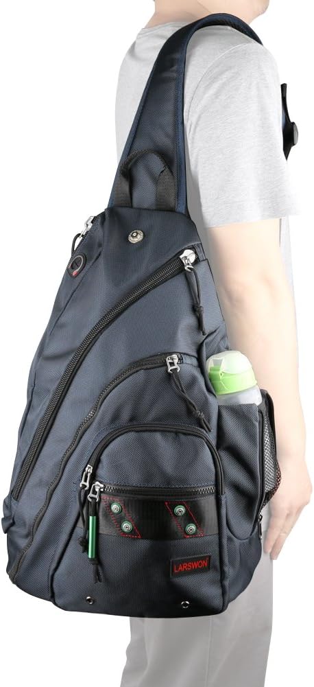 Sling Backpack, Sling Bag for Laptop, Crossbody Bag for Men, Larswon Shoulder Bag for Women, Laptop Backpack, Backpack