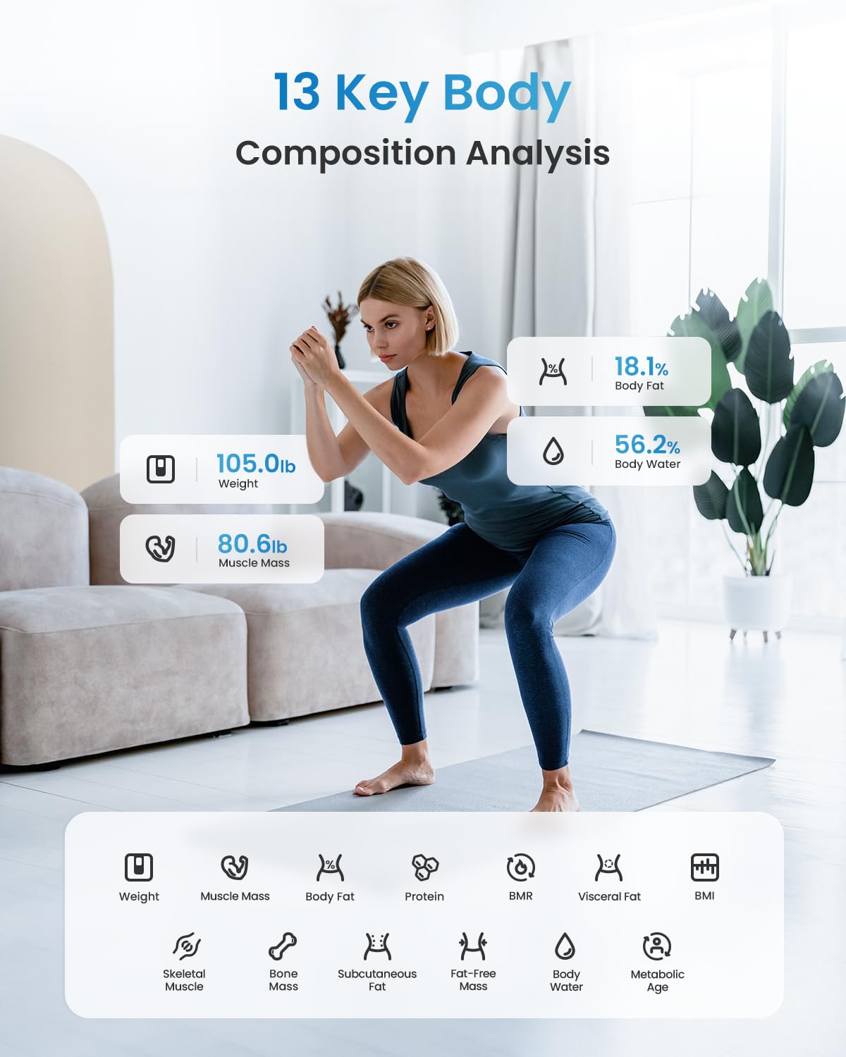 RENPHO Smart Scale for Body Weight, Digital Bathroom Scale BMI Weighing Bluetooth Body Fat Physician Scale, Body Composition Monitor Health Analyzer with Smartphone App, 400 lbs - Elis 1