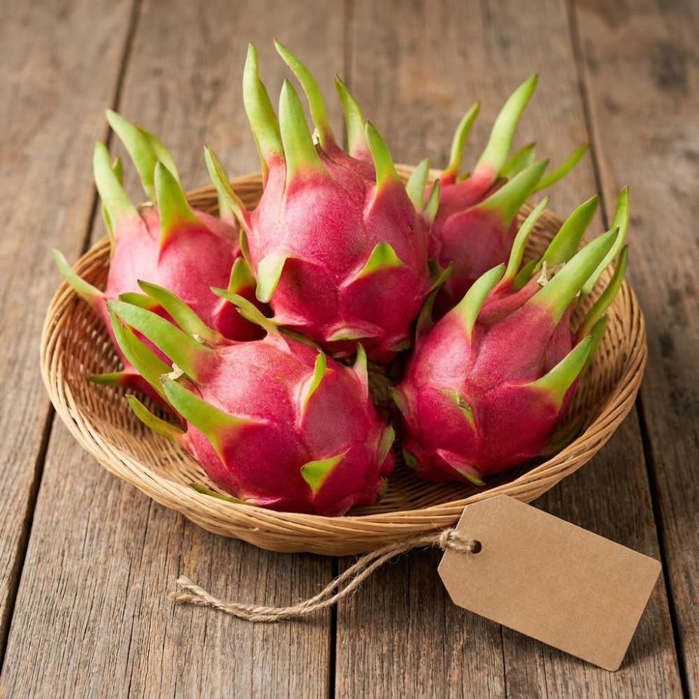 Set 3 Baby Dragon Fruit Plants Live, Sweet Dragon Fruit Plant, Yellow Fruits Tree Starter 3-7 Inches Tall, Tropical Plant for Indoor Outdoor