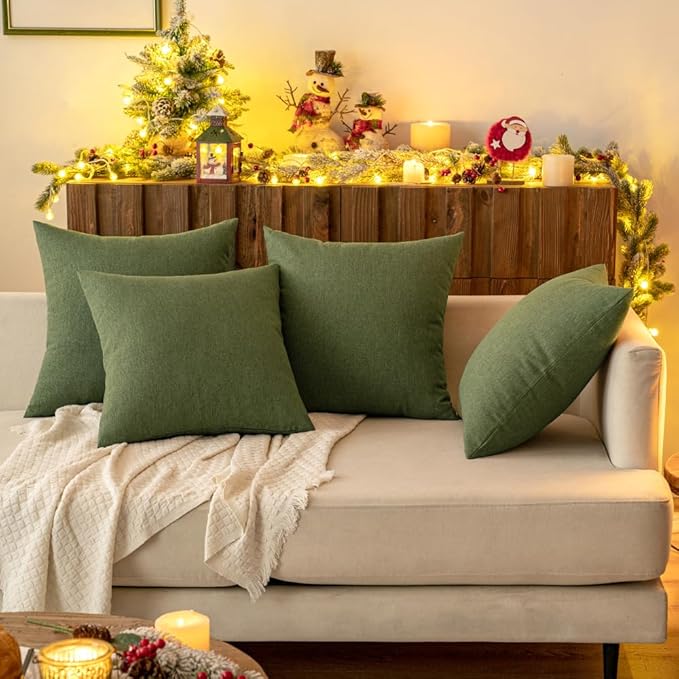 MIULEE Pack of 2 Decorative Outdoor Solid Waterproof Throw Pillow Covers Euro