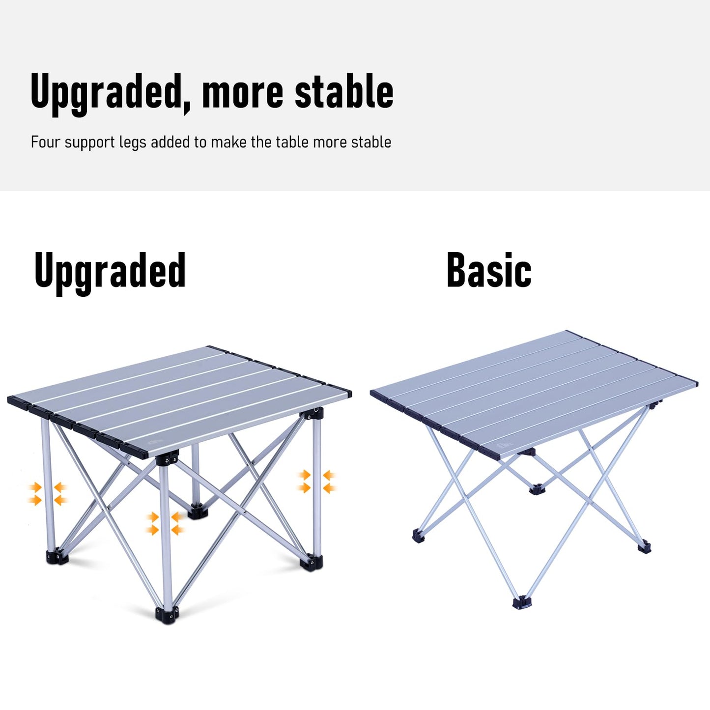 iClimb 1 Light Folding Table and 1 Heavy Duty Compact Folding Chair Bundle for Adults Outdoor Camping Beach Concert