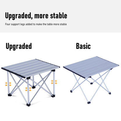 iClimb 1 Light Folding Table and 1 Heavy Duty Compact Folding Chair Bundle for Adults Outdoor Camping Beach Concert