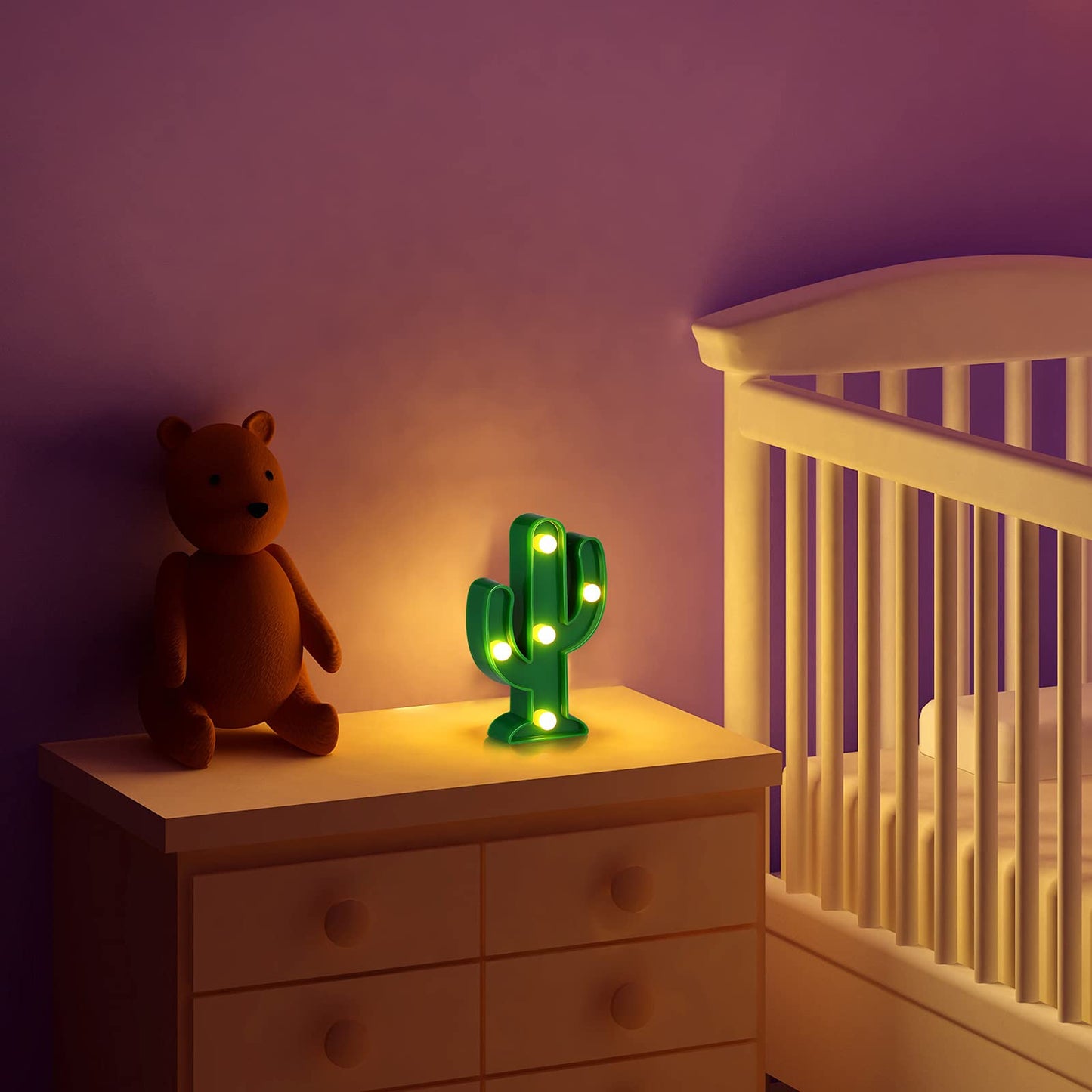 Jutom 4 Pieces LED Cactus Light up Taco Party Favors Mexican Cactus Party Decorations Fiesta Table Decor Cinco De Mayo Supplies Cute Night Lamp for Table Bedroom Supplies(4.72 x 2.76 Inch)