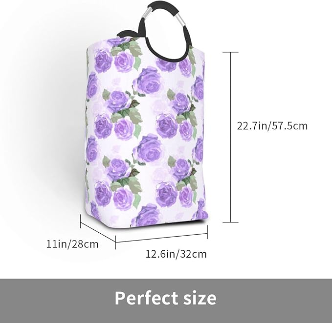 Floral Laundry Basket Flowers Foldable Laundry Hamper Vintage Collapsible