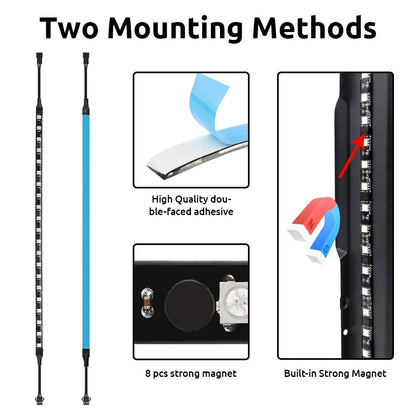 Speclux PC Addressable RGB LED Strip Lights Kit - Magnetic PC Case Lighting, 2PCS 42LEDs ARGB Strip for 5V 3pin RGB Header Motherboard Asus Aura, Asrock RGB Led, Gigabyte RGB Fusion, MSI Mystic Light