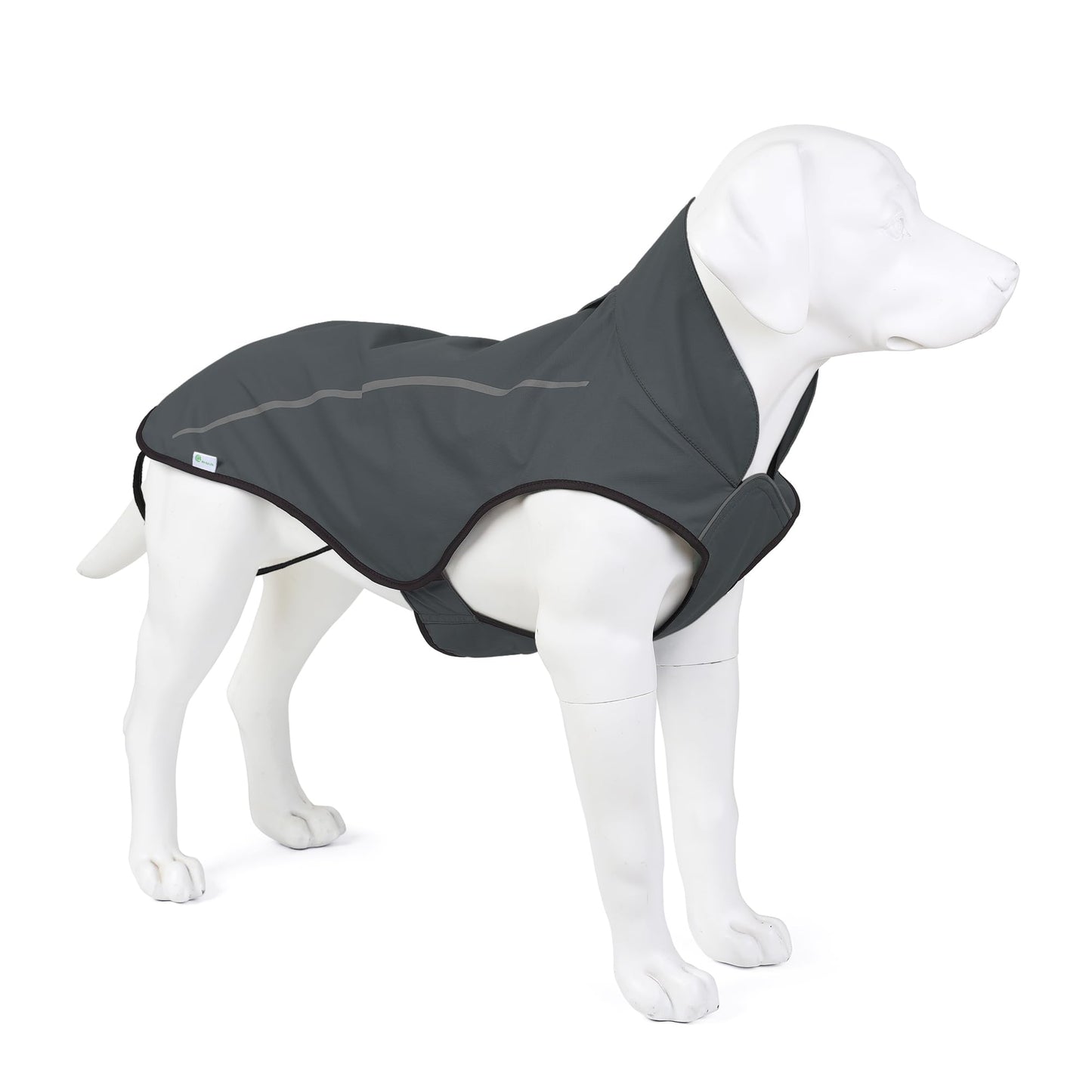 Mile High Life | Dog Raincoat | Adjustable Water Proof Pet Clothes | Lightweight Rain Jacket with Reflective Strip | Easy Step in Closure (M,Gray)