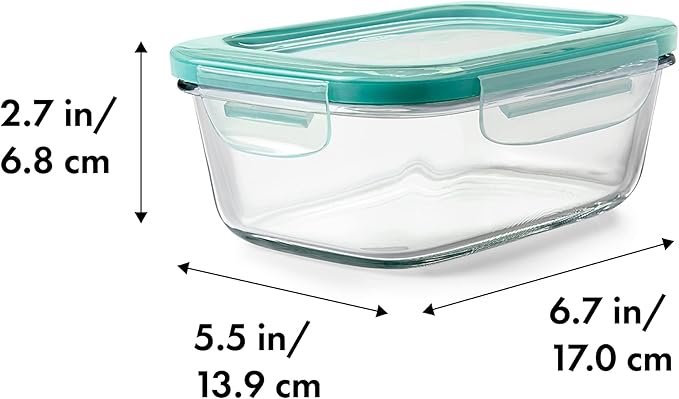 OXO Good Grips 3.5 Cup Smart Seal Glass Rectangle Food Storage Container