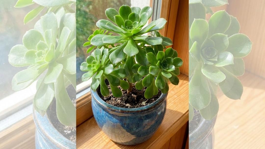 Live Succulent Plant, Aeonium Arboreum Rosette, Large Green Rose-Shaped, 4 inch