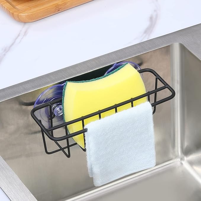 Sink Caddy Sponge Holder for Kitchen Sink Dish Cloth Hanger 2 Suspension Options