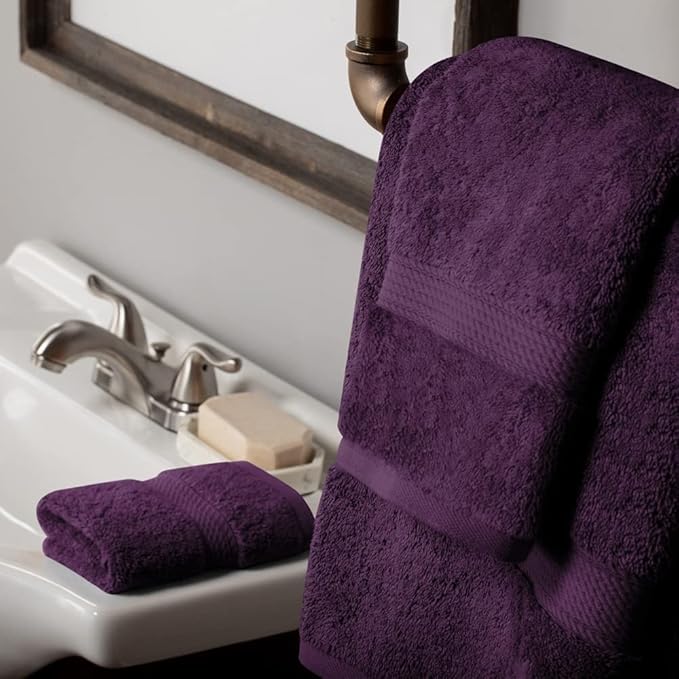 SUPERIOR Egyptian Cotton Pile 3 Piece Towel Set, Includes 1 Bath, 1 Hand