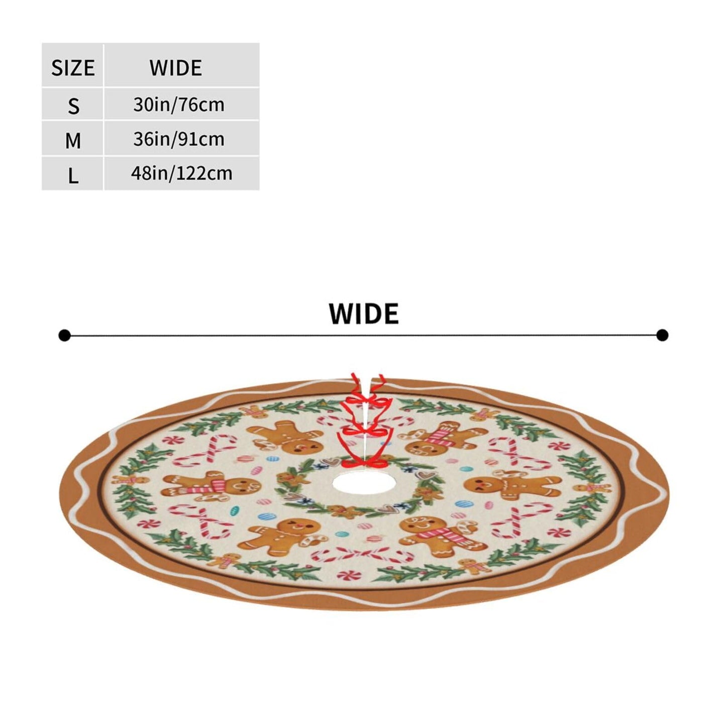 Christmas Tree Skirt,Gingerbread Xmas Tree Skirt Rustic Farmhouse Tree Skirt for Christmas Decor Xmas Holiday Home Party Decorations36
