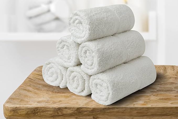 Basic Hand Towels 16x26 Inches – Pack of 12 – White Color – Soft and Absorbent