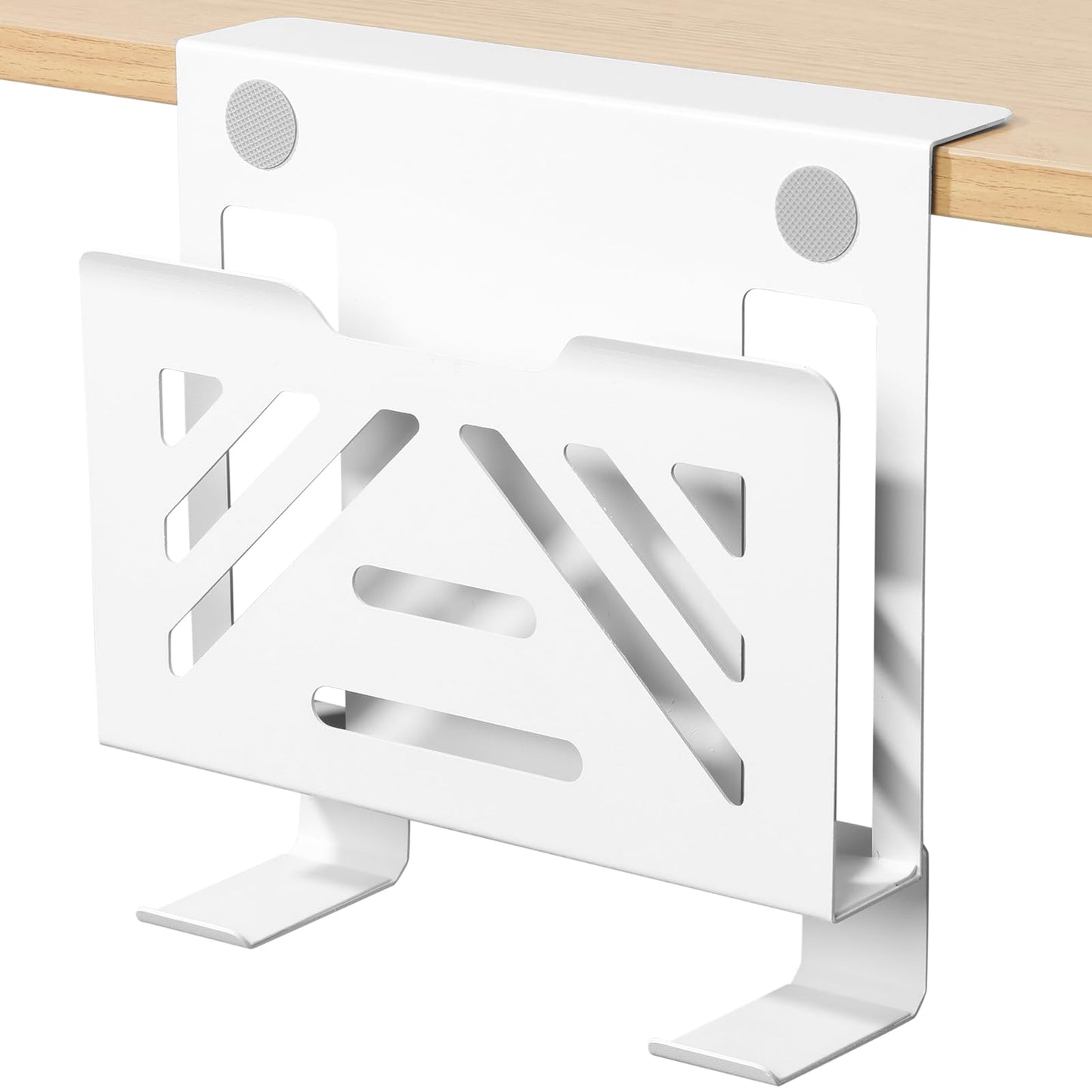 MAXECHO Desk Side Storage, Under Desk Laptop Mount, Table Side Hanging File Organizer, No Drill Clamp On Cable Management Tray, Laptop Holder with Magnetic Pen Holder for Office and Home, Load 22 Lbs