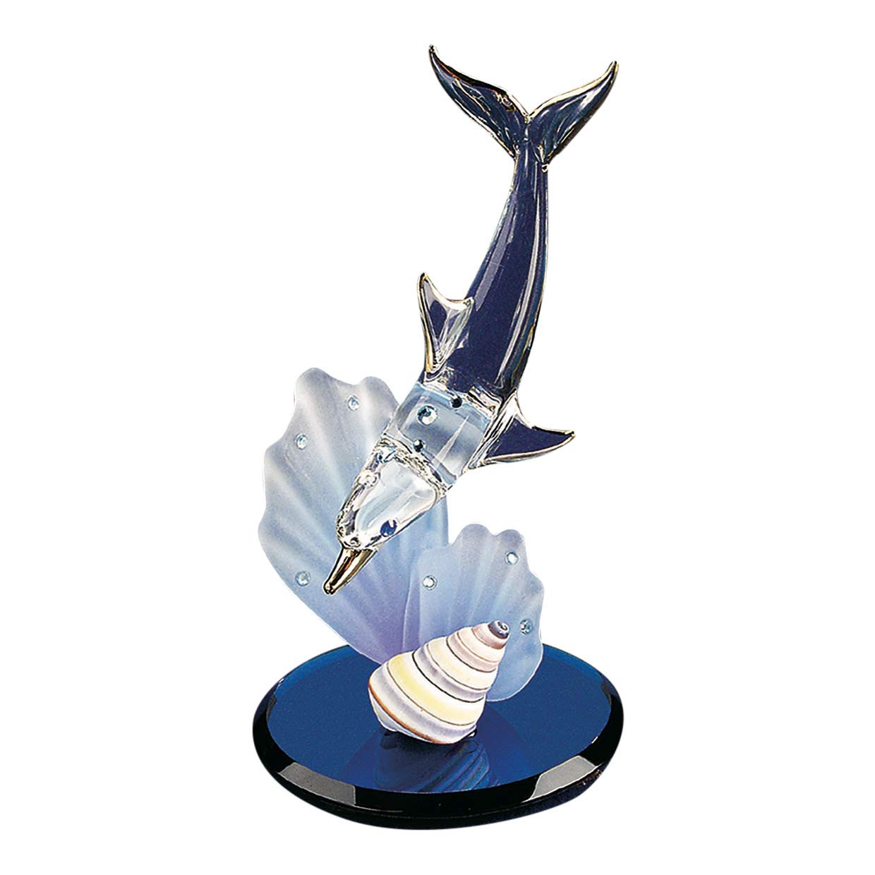 Glass Baron Dolphin and Blue Coral Figurine