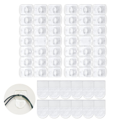 CARAINBO Indoor Mini Light Clips,240 Clear Clips and 270 Removable Strips, Damage Free Hanging Light Clips for Christmas Decoration, Wall Clips for Intdoor Lights and Cables, Cord Holders