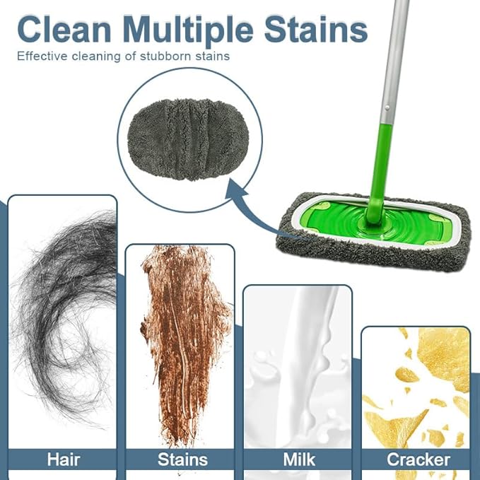Reusable Microfiber Mop Pads Washable Wet Pads Compatible