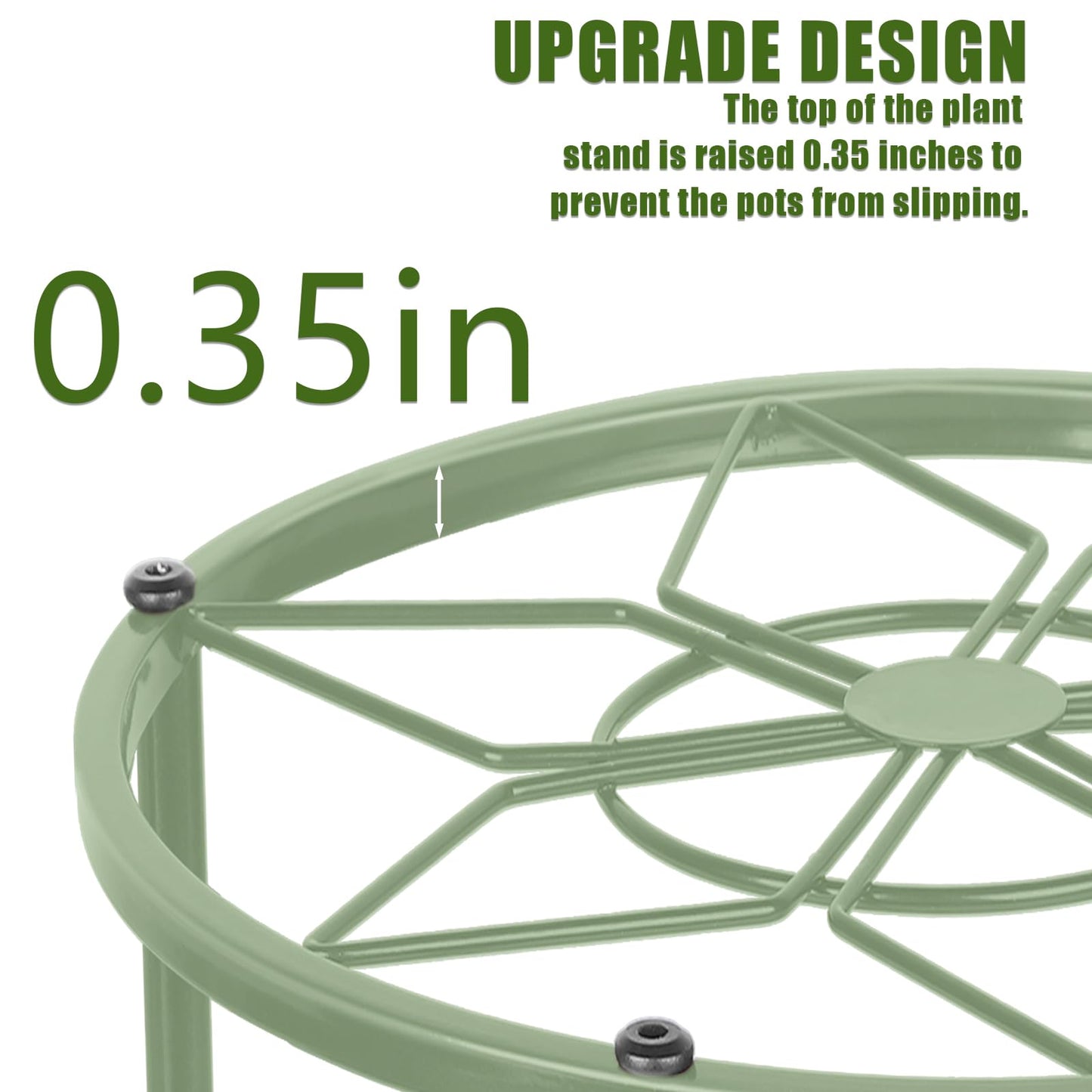 lokeisna Metal Plant Stands, Anti-Rust Iron Flower Pot Stand, Heavy Duty Plant Pot Shelf, Decoration Racks for Home Indoor and Outdoor 10 Pcs (Green)
