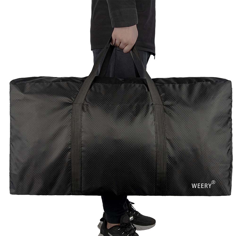 WEERY Large Travel Duffle Bag, 96L Extra Waterproof Holdall Lightweight Foldable Duffel Bag for Men Women, Black