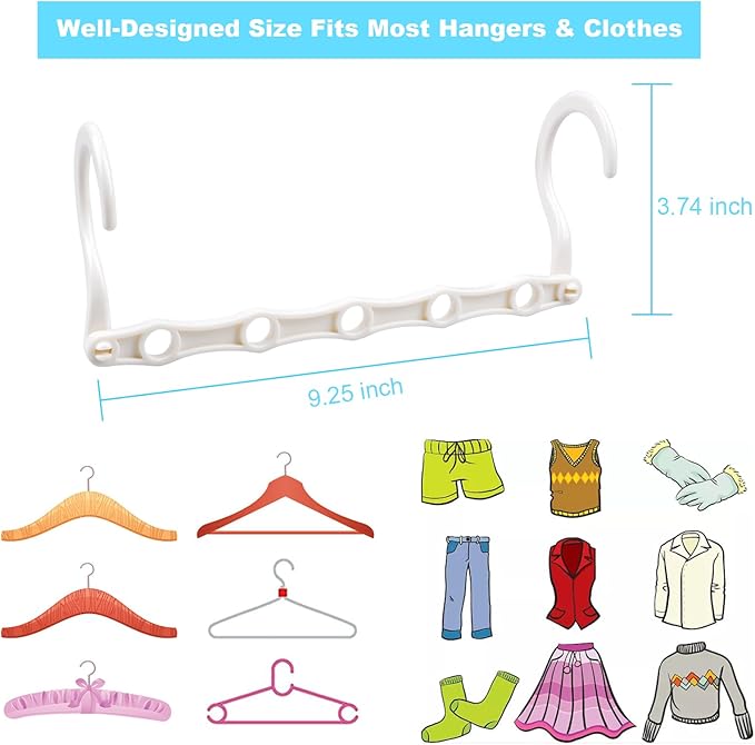 DUCOO 10 PCS Space Saving Hangers, 5-Hole Magic Hangers