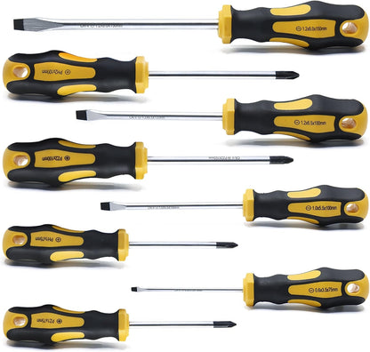 CCLIFE Screwdriver Set 8-Piece Magnetic Screwdriver Set with Slotted, Pozidriv and Phillips CR-V Screwdriver Set with Case