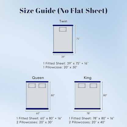 PHF Cooling Fitted Sheet Set Queen Size for Hot Sleepers, Q-Max > 0.4, Silky Soft & Breathable, Ideal for Night Sweats & Summer, 1 Fitted Sheet & 2 Pillowcases, Fits Up to 16", Charcoal Grey