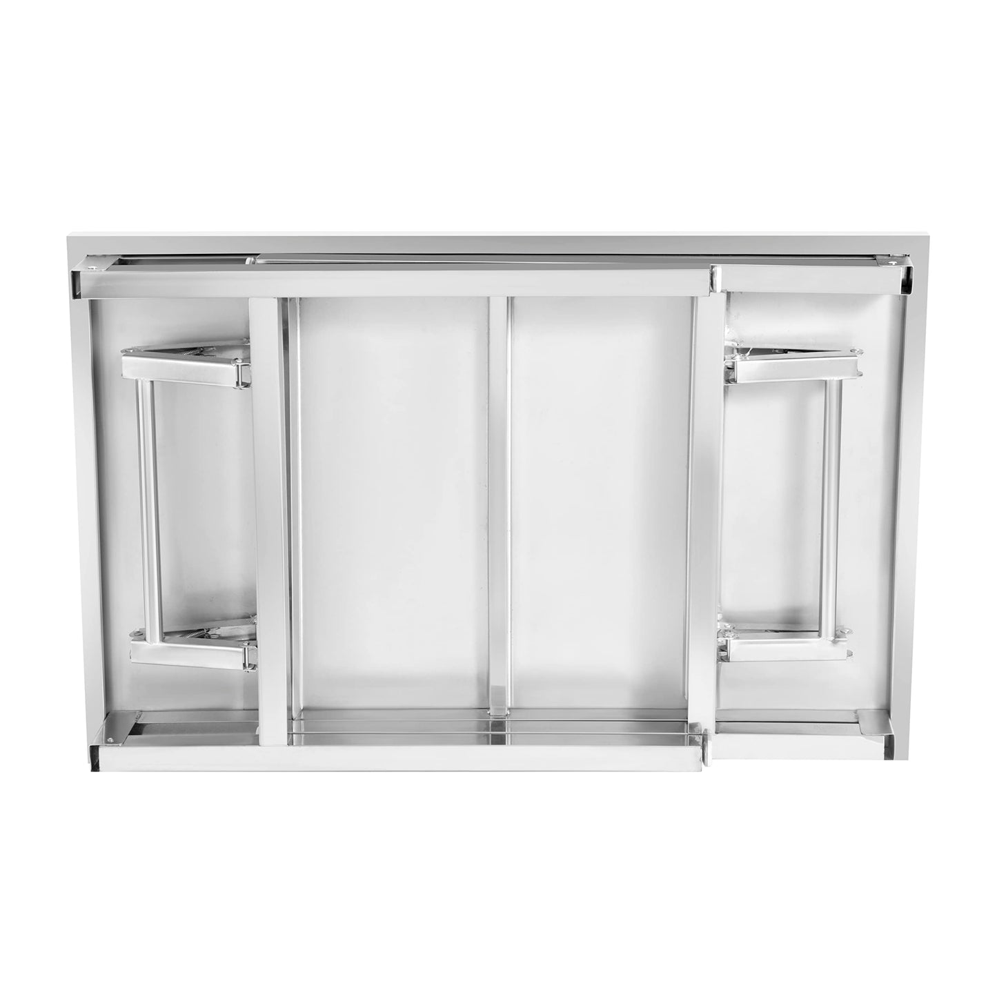 ZONERUI Small Stainless Steel Folding Table, Portable Camp Picnic Party Dining Table No Assembly Sturdy Small Folding Desk Kitchen Prep Table(32" x 16")