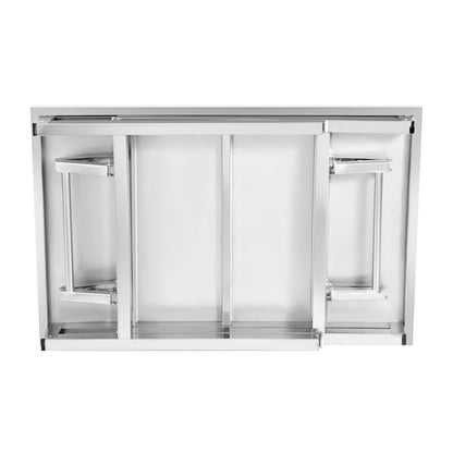 ZONERUI Small Stainless Steel Folding Table, Portable Camp Picnic Party Dining Table No Assembly Sturdy Small Folding Desk Kitchen Prep Table(32" x 16")