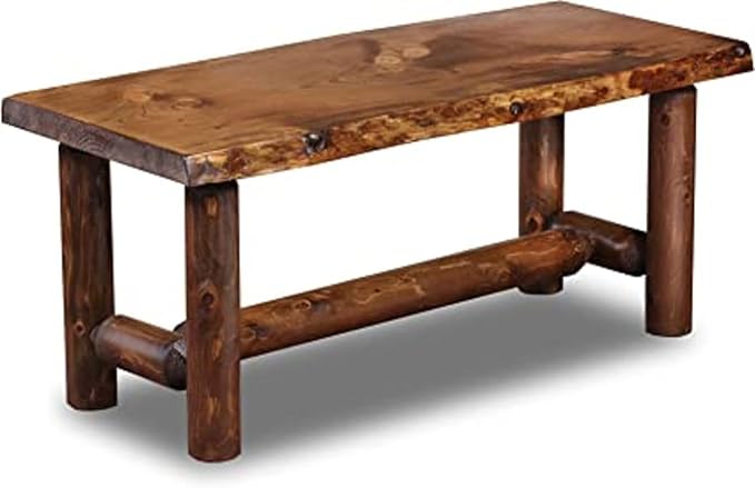 Live Edge Wood Cabin Style Log Pine and Cedar Coffee Table Living Room Decor