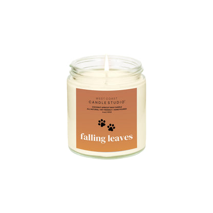 Pet Safe Candle for Dogs | Non Toxic Coconut Apricot Wax Candle | Clean Burning, Paraffin-Free | Pet Odor Eliminating Home Fragrance | Falling Leaves | 4 oz