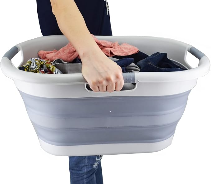 SAMMART 40L Collapsible Plastic Laundry Basket