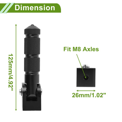 PARSLUCK 1 Pair Aluminum Alloy Anti-Skid Bike Pegs 4.9″ Length Diamond Pattern Bicycle Backseats Stands Cycling Foot Pegs M8 Axles Black