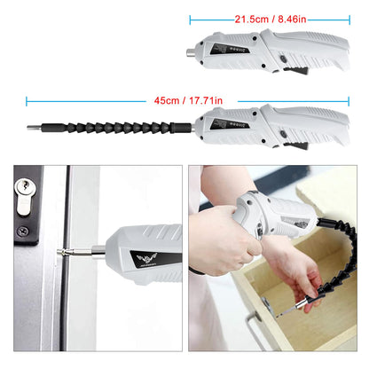 JENABOM 47 in 1 Electric Screwdrivers Cordless, 3.6V Rotatable 90 Degrees Cordless Screwdriver Rechargeable, Electric Screwdriver Set with USB Cable LED Light for Home Improvement DIY Project