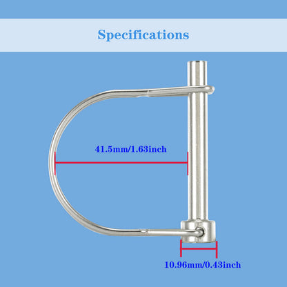 Safety Coupler Pin 1/4 Inch(6.3mm) Diameter, 1.97Inch(50mm) Length,Wire Lock Pins, Shaft Locking Pins, 316 Stainless Steel(2 Pcs)