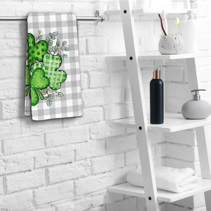 St Patricks Day Hand Towels, 2 Packs Spring Floral Bathroom Hand Towels 28.7 x