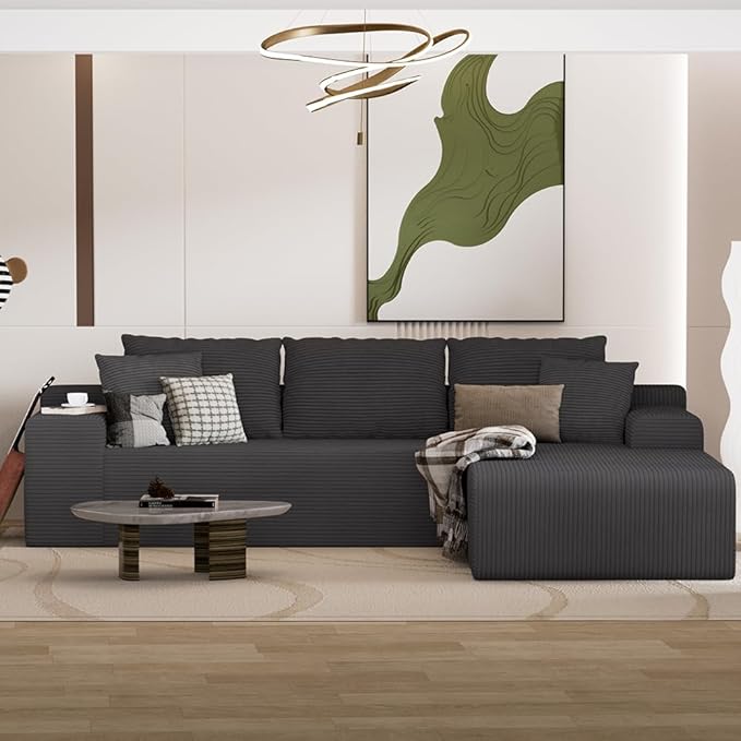 96" L Shaped Modular Sectional Sofa, Boneless Cloud Couch