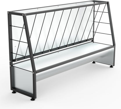 BUYYAH 4 Ft Pasture Hay Feeder Black, Livestock Hay Feeder, Outdoor Hay Feeder for Sheep, Goats, Pony and Miniature Horses
