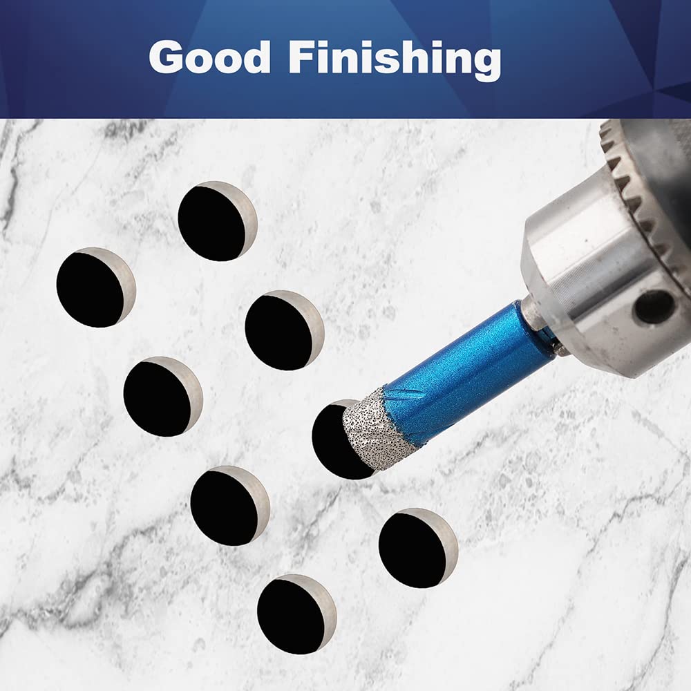 Diamond Drill Bit - BRSCHNITT 5pcs 6mm Masonry Drill Bits Set for Porcelain Tile Ceramic Stone Granite Marble,Hex Shank Diamond Hole Saw Drill Bit