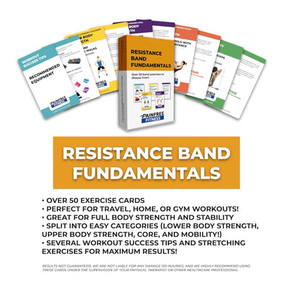 50 Resistance Band Workout Cards 3x5''- Fundamental Workout Cards Deck - Suitable for Pre-Set Warm Ups & Strength Exercise - Bend & Tear-Resistant