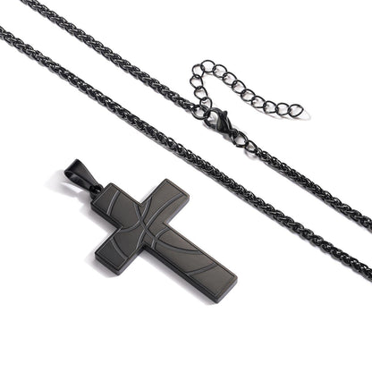 GLITTO Basketball Cross Necklace for Boys Men Christian Religious Chain Baptism First Communion Confirmation Jewelry Graduation Gifts Teenage Teen Kids Age Accessories Stuff