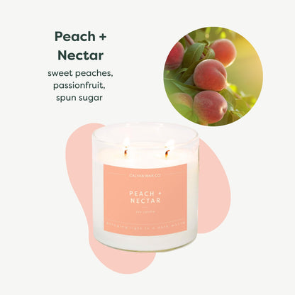 Calyan Wax Co. Peach & Nectar 2 Wick Candle