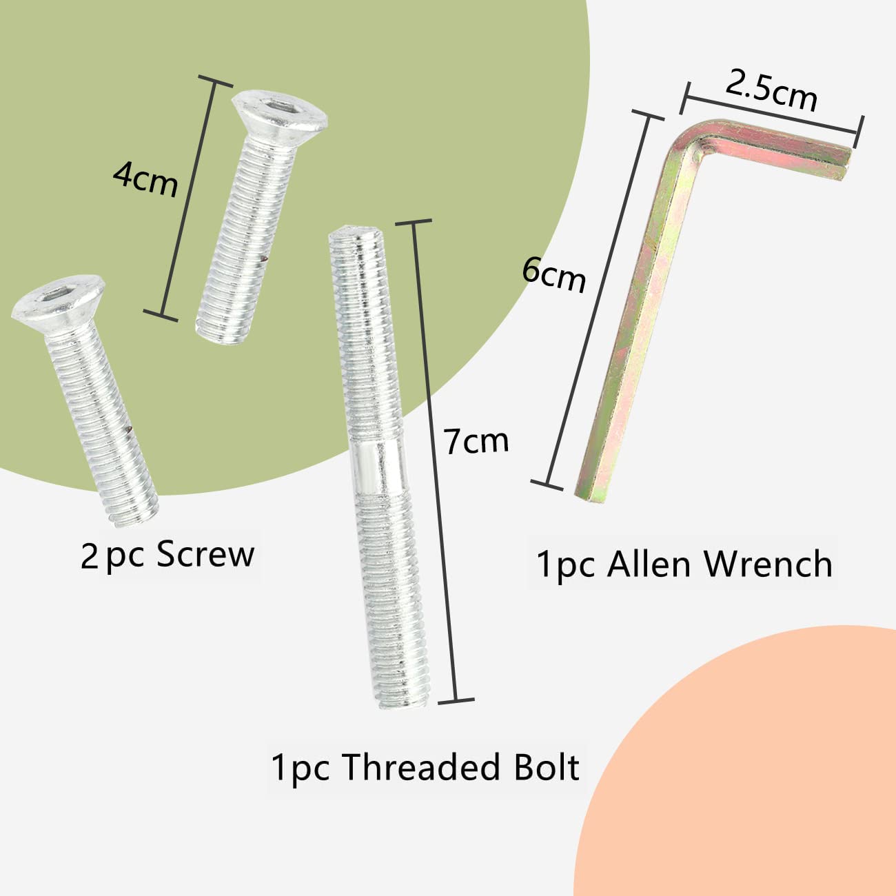 Pinkgarden Natural Sisal Replacement Cat Scratching Post, 15.7'' 2 Pieces M8 Cat Scratch Post Refill Pole Parts for Refurbishment, White, Include Screws