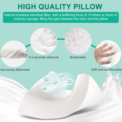 Fityou Memory Foam Pillow for Side, Stomach and Back Sleepers, Ergonomic Neck Pillow for Deep Sleep, with Cooling, Washable Case