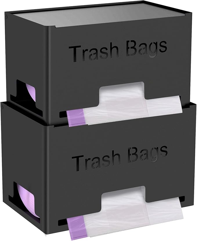 2-Pack Trash Bag Holder Dispenser, Stackable Garbage Bag Dispenser, Extra Large