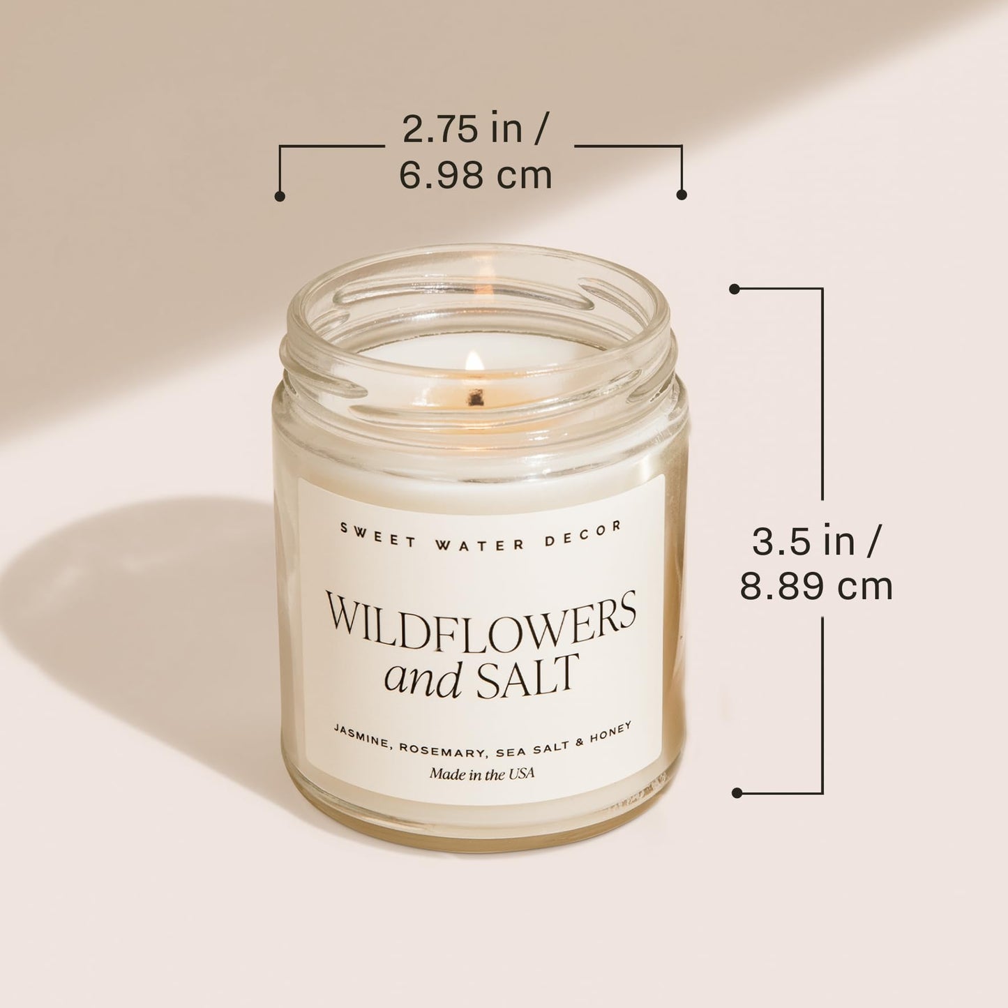 Sweet Water Decor Cashmere and Vanilla Patterned Candle – Soy Candles with Coconut, Bourbon Vanilla, Cashmere, Sandalwood, Musk – 40 Hour Burn – 9oz Clear Glass Jar – Luxury Spring Candle