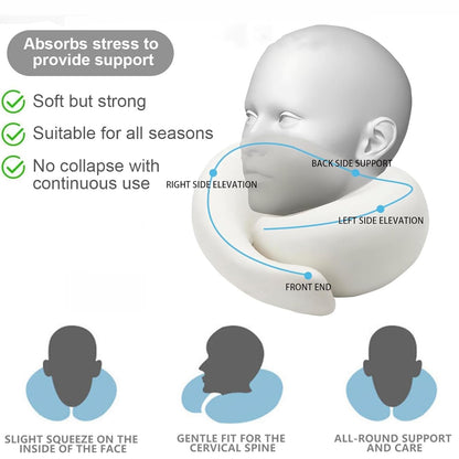 SZXYX Neck Travel Pillows for Airplanes, 100% Pure Memory Foam Neck Pillow for Airplanes, Comfortable Breathable Cover, 360° Support Stowable Pillows for Sleeping, Car, Airport Travel Essentials L